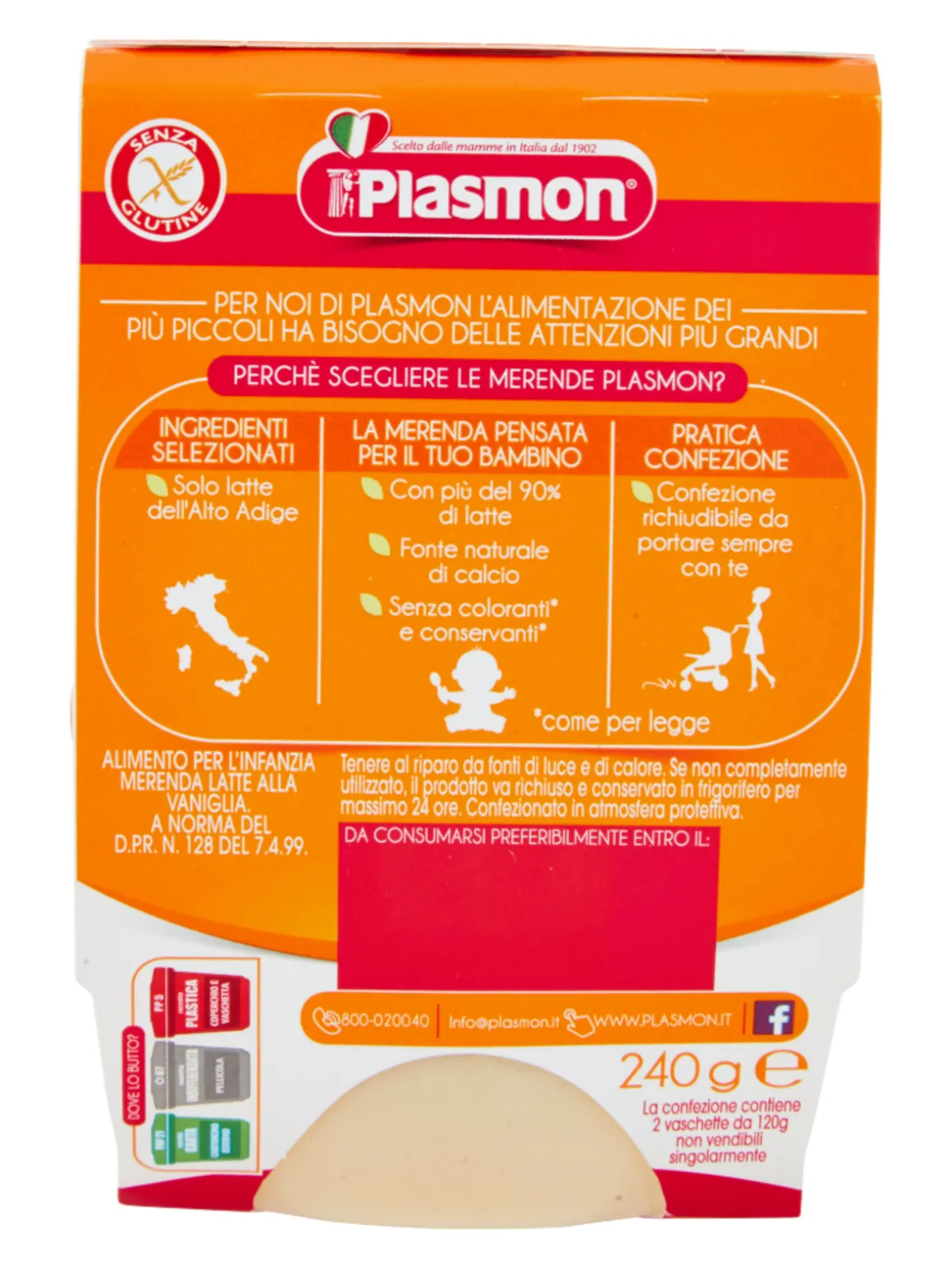 Plasmon – merende latte vaniglia – 2x120g