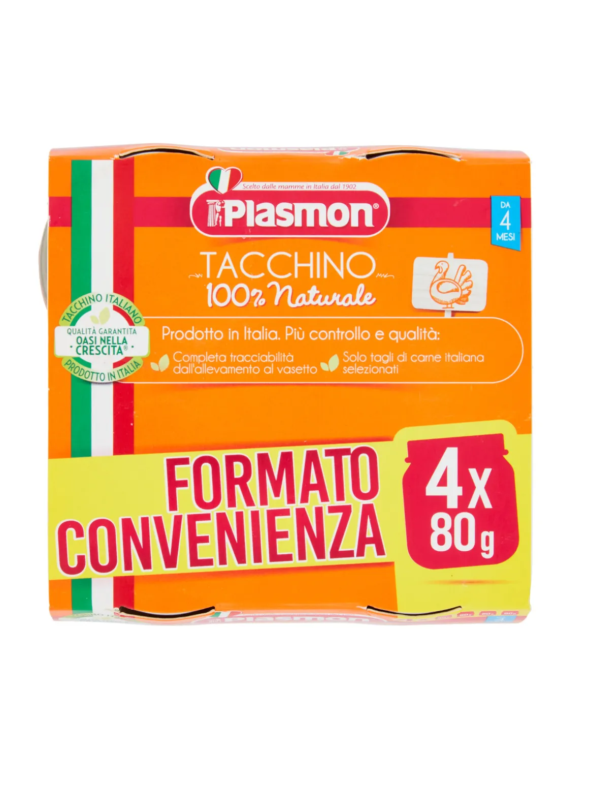 Plasmon – omogeneizzato tacchino – 4x80g