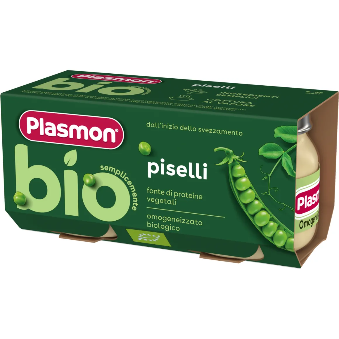 Plasmon omogeneizzato piselli bio 2×80 gr