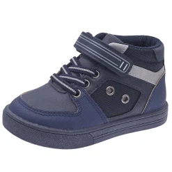 Polacchino foil tortota stringhe e velcro con tocco blu – chicco