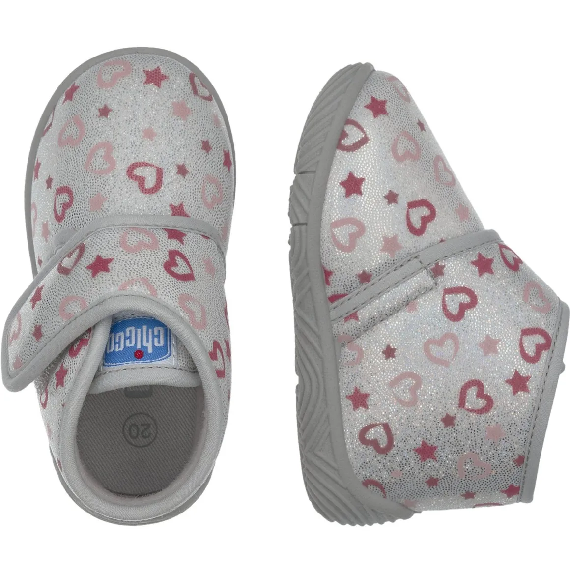 Polacchino tofu casa argento con all over cuori – chicco