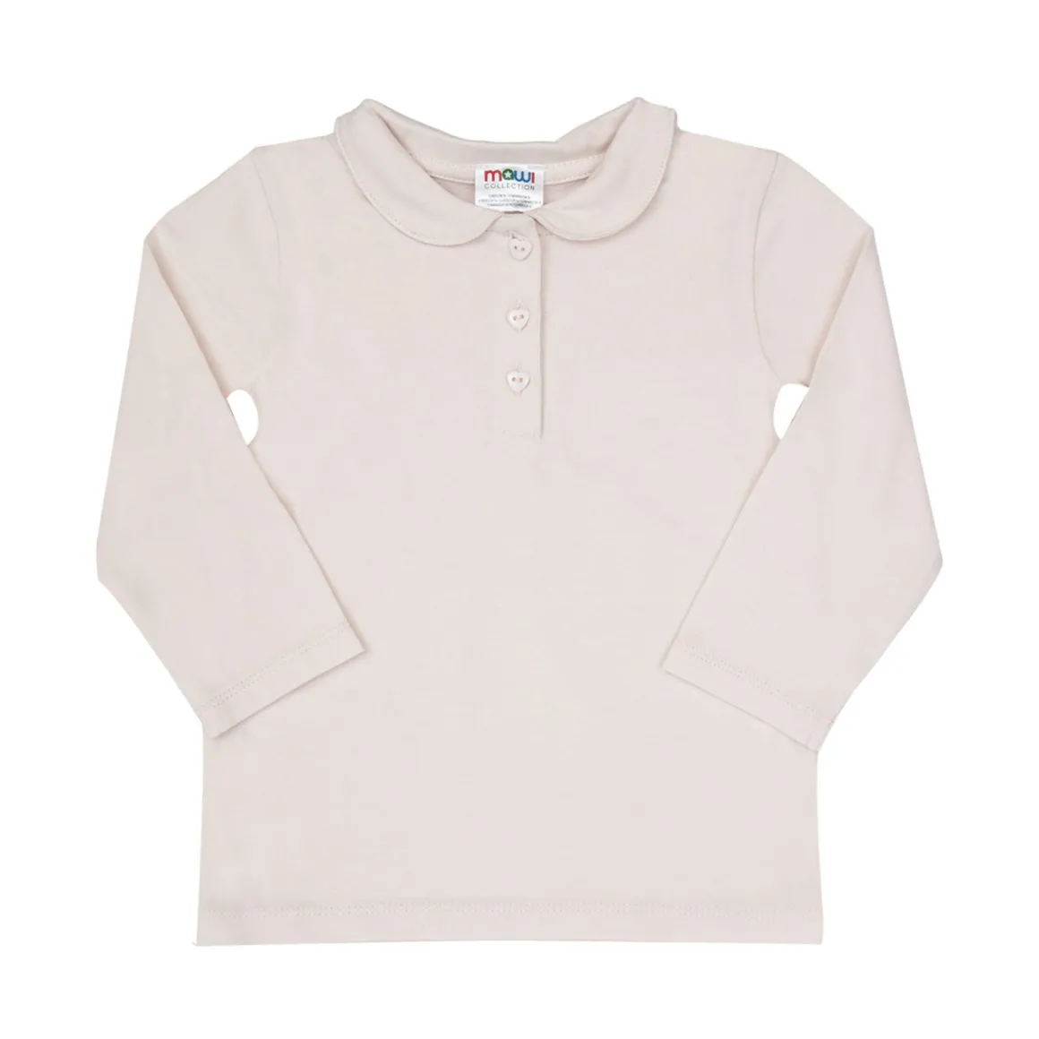 Polo rosa bambina maniche lunghe