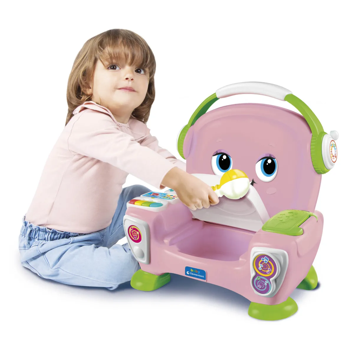 Poltroncina canta, suona e balla pink – baby clementoni