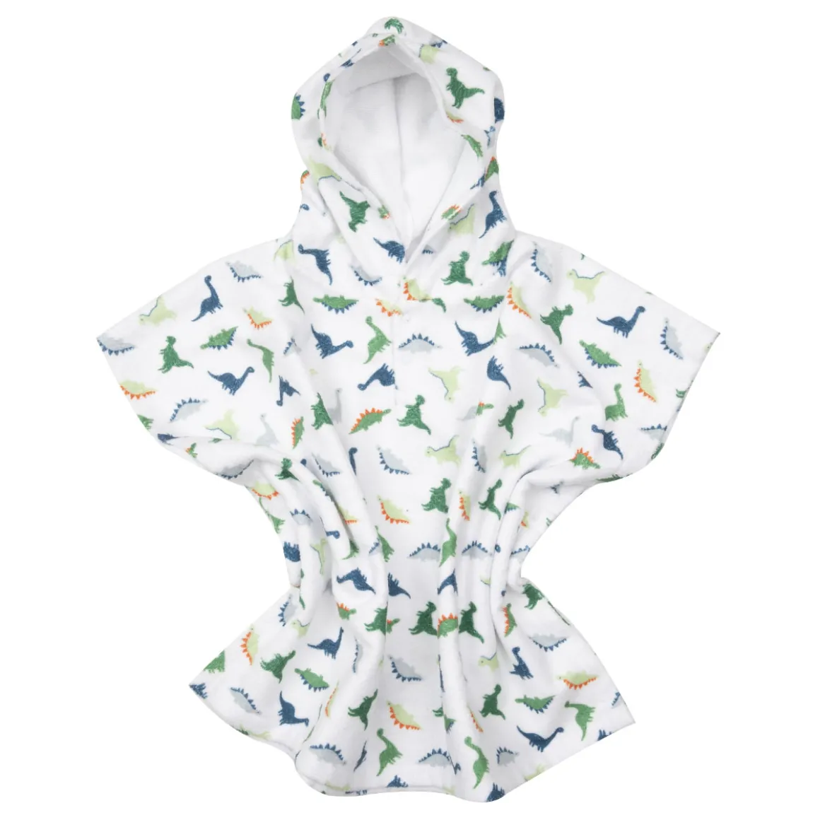 Poncho spugna bimbo bianco stampato con cappuccio