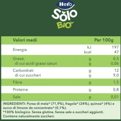 Pouch frutta & quinoa con mela fragola e quinoa 100 gr – hero solo