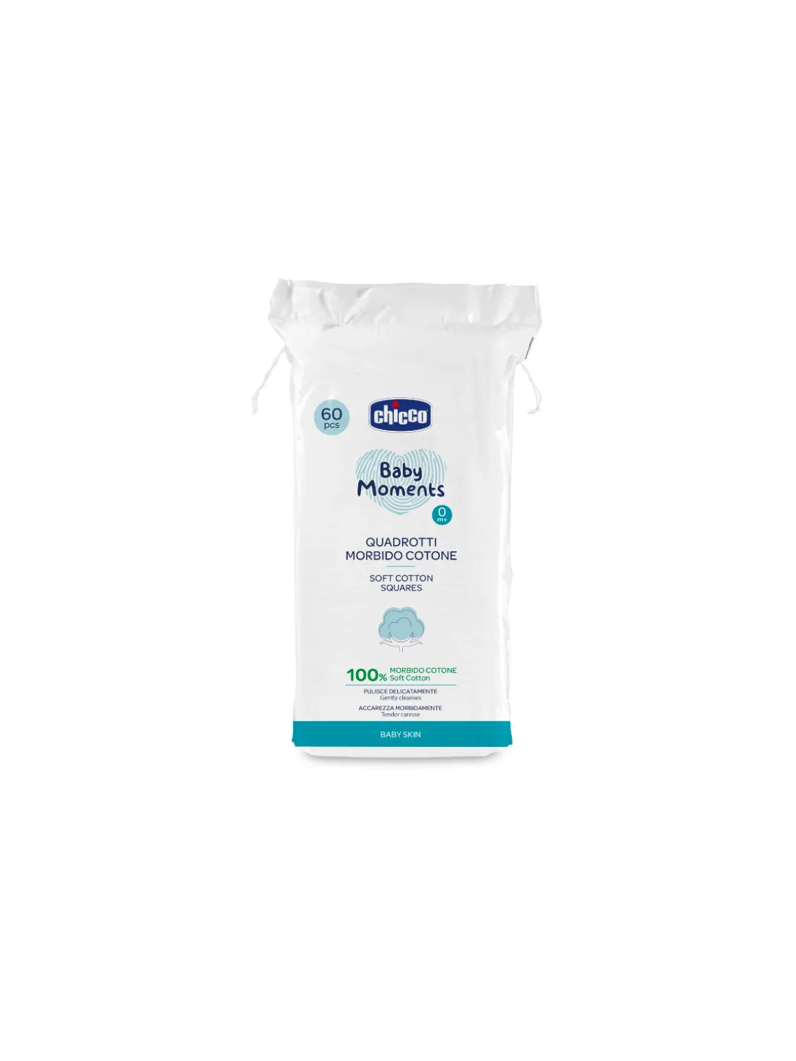 Quadrotti cotone baby moments chicco baby skin
