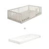 Roba – lettino montessori 70x140 naturale sbiancato + materasso safe asleep® 70x140 bianco