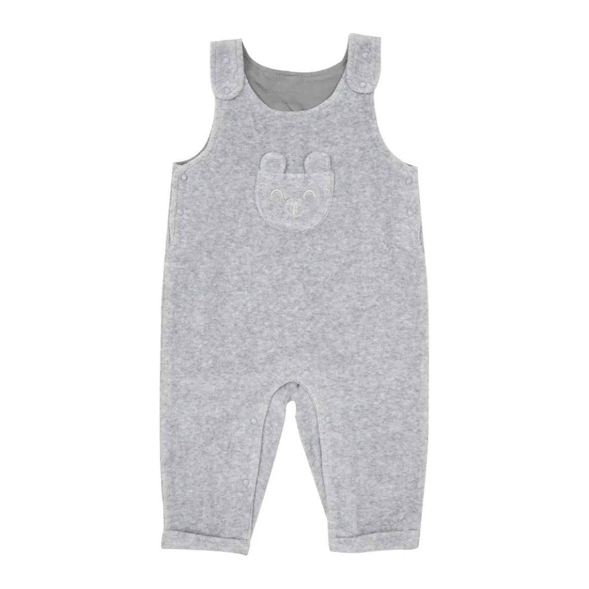 Salopette ciniglia bimbo grigia