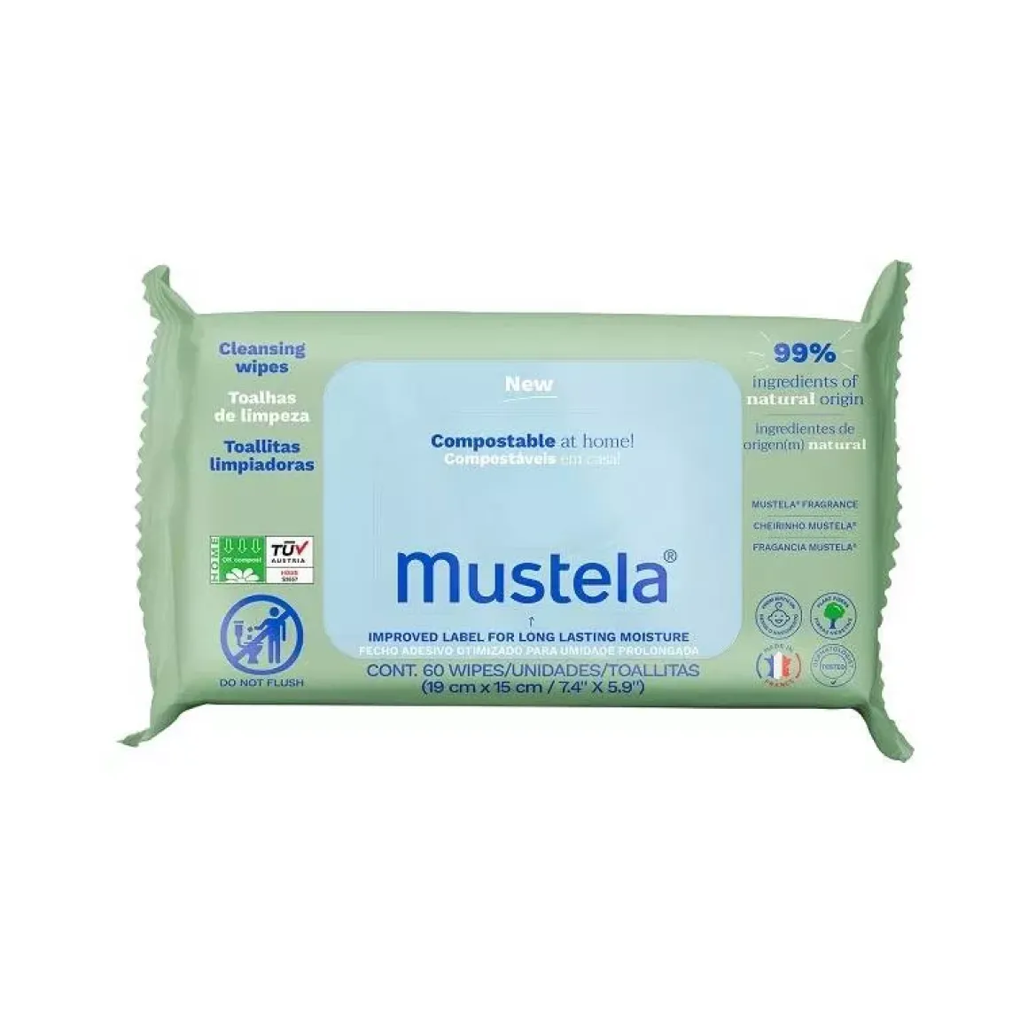 Salviette compostabili profumate 60 pezzi – mustela