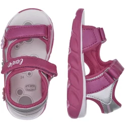 Sandalo bimba con luci colorate nella suola e doppio strappo