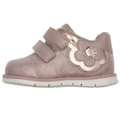 Scarpa fenix doppio velcro rosa con fiore laterale – chicco