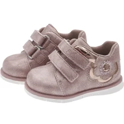 Scarpa fenix doppio velcro rosa con fiore laterale – chicco