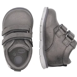 Scarpa fresia doppio velcro acciaio con app. cuori-fiori – chicco