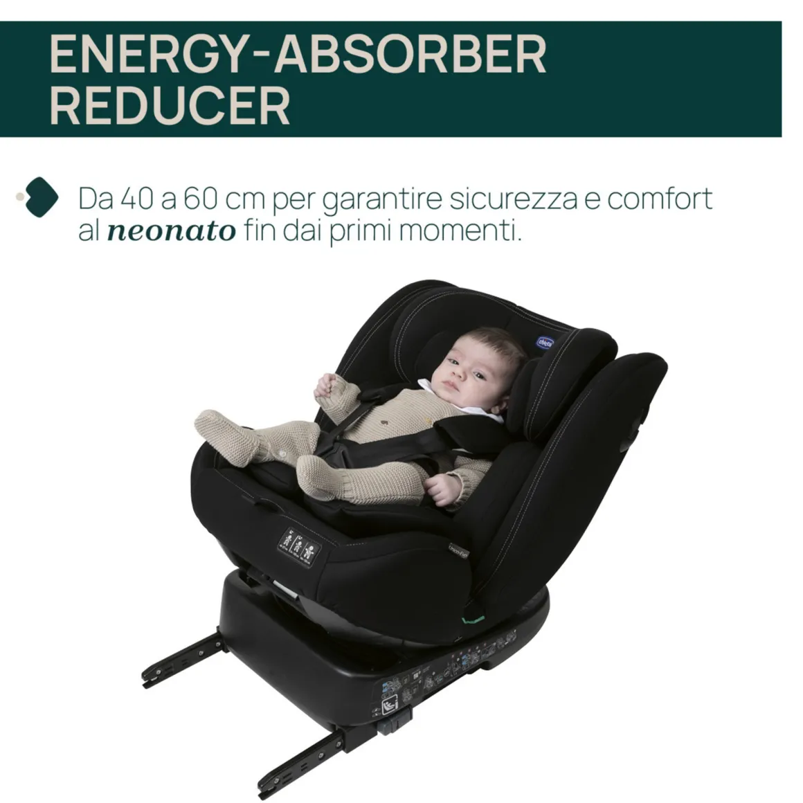 Seggiolino auto unico evo i-size (40-150 cm) grey black – chicco