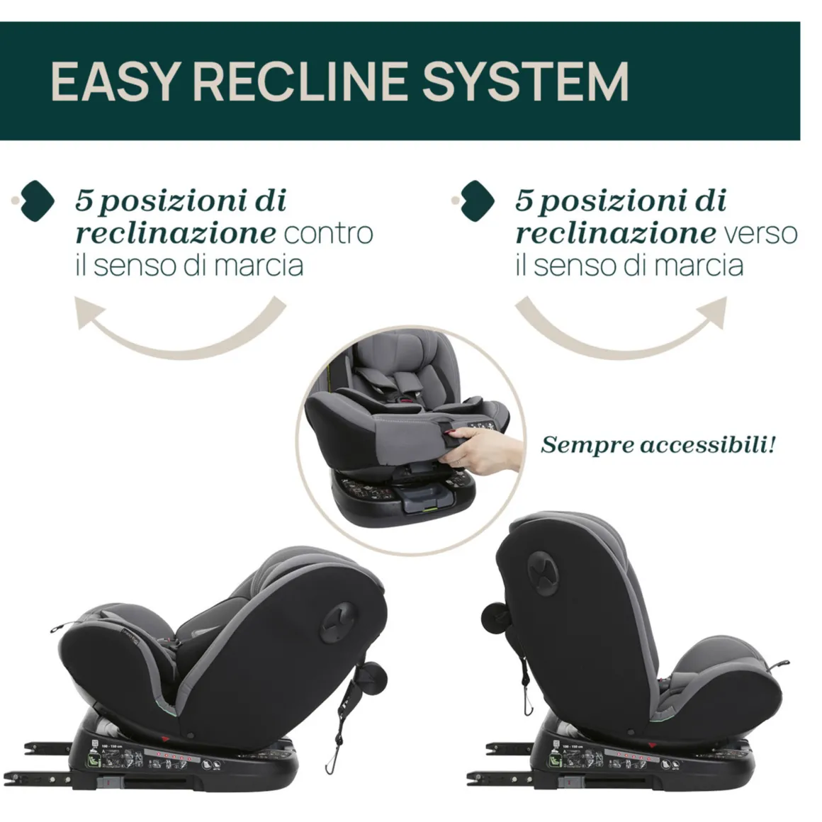Seggiolino auto unico evo i-size (40-150 cm) grey black – chicco