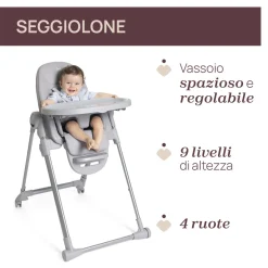 Seggiolone polly armonia steel- chicco
