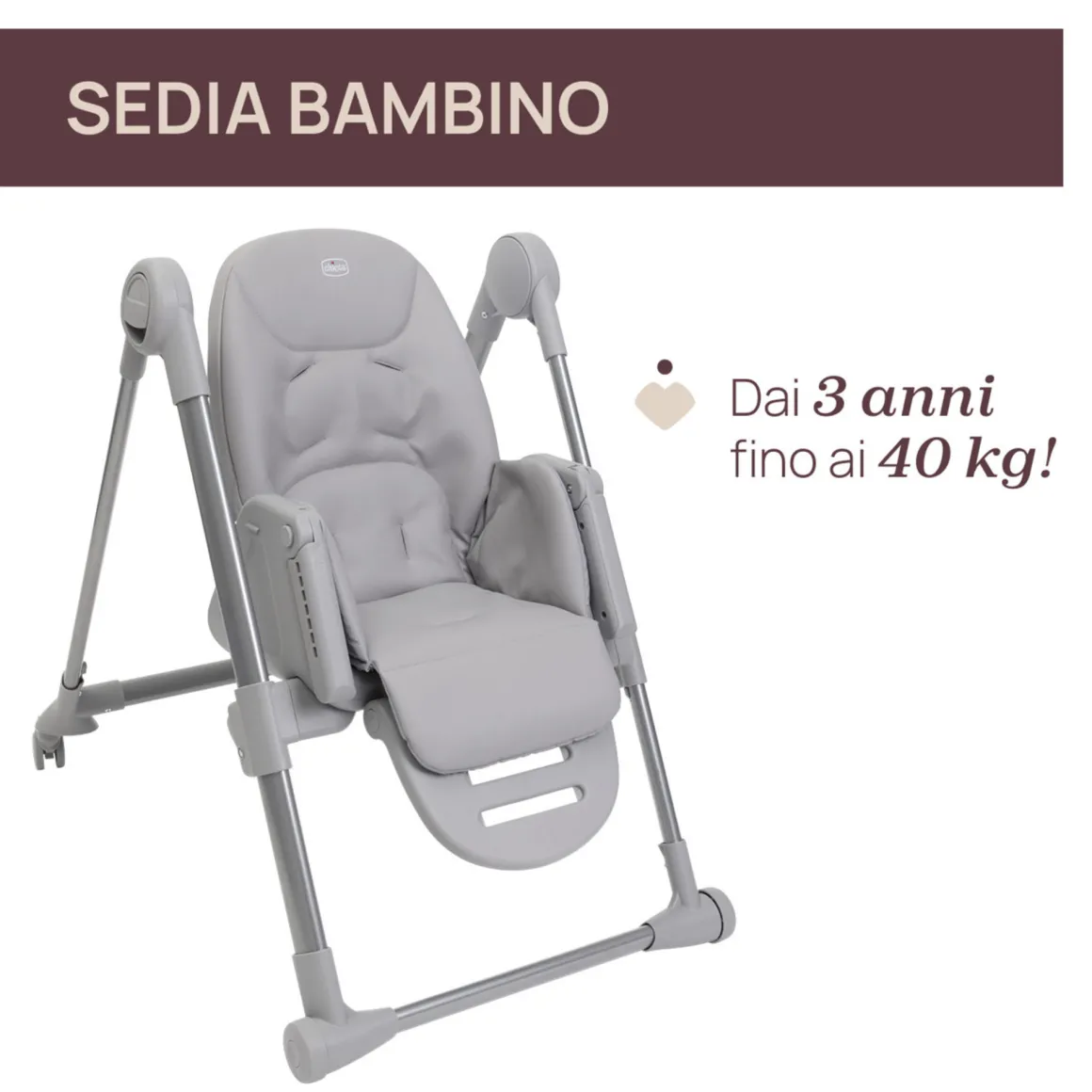 Seggiolone polly armonia steel- chicco