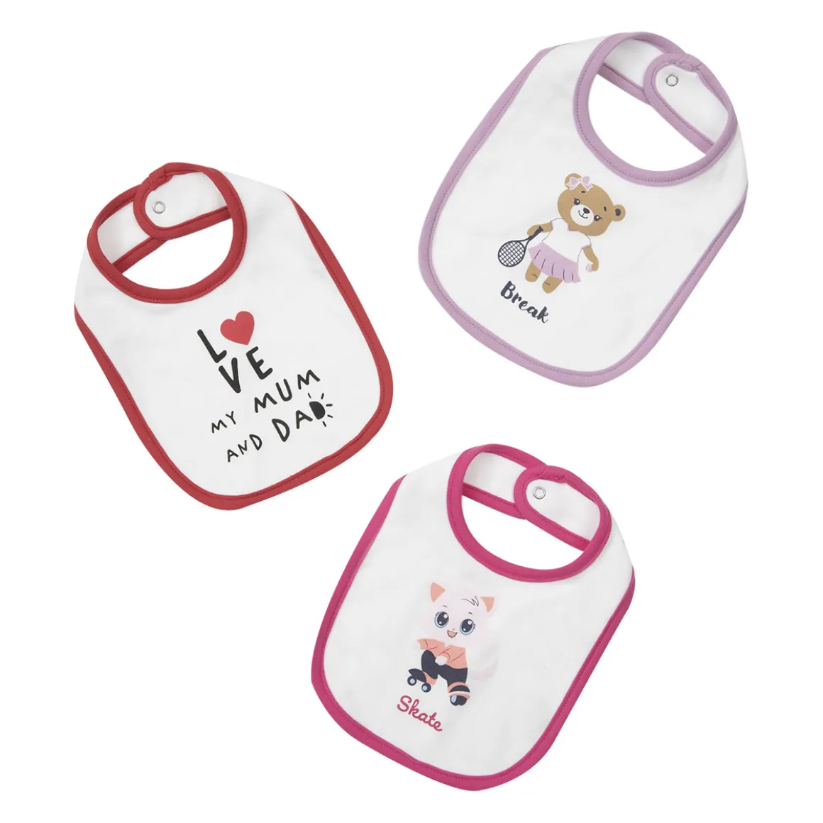 Set 3 bavaglini bimbo con clip