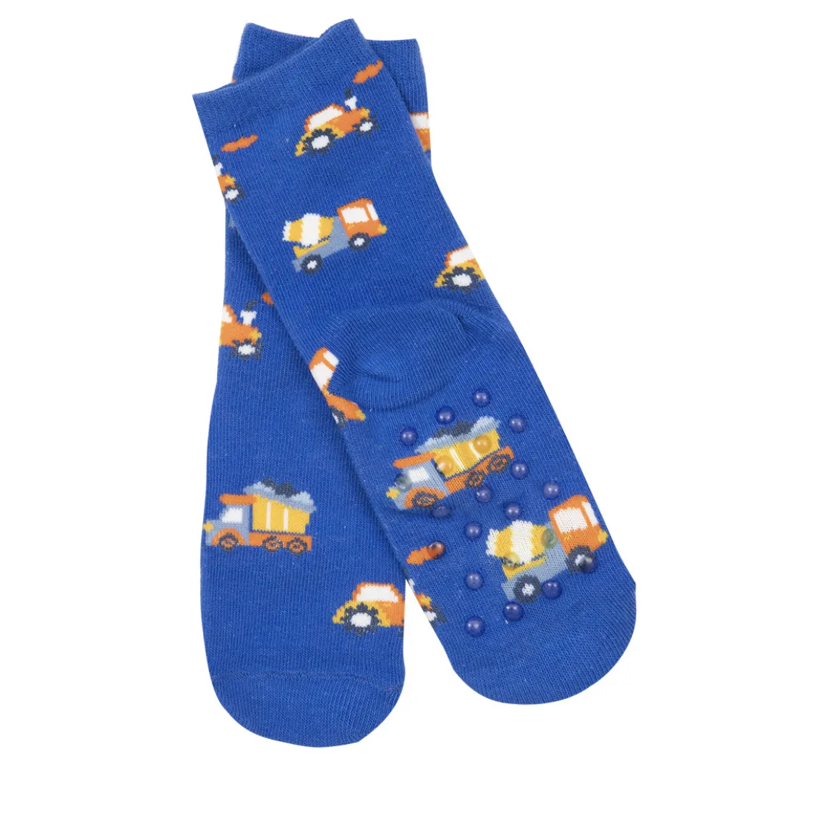 Set 2 paia di calze antiscivolo bimbo “ruspa blu”