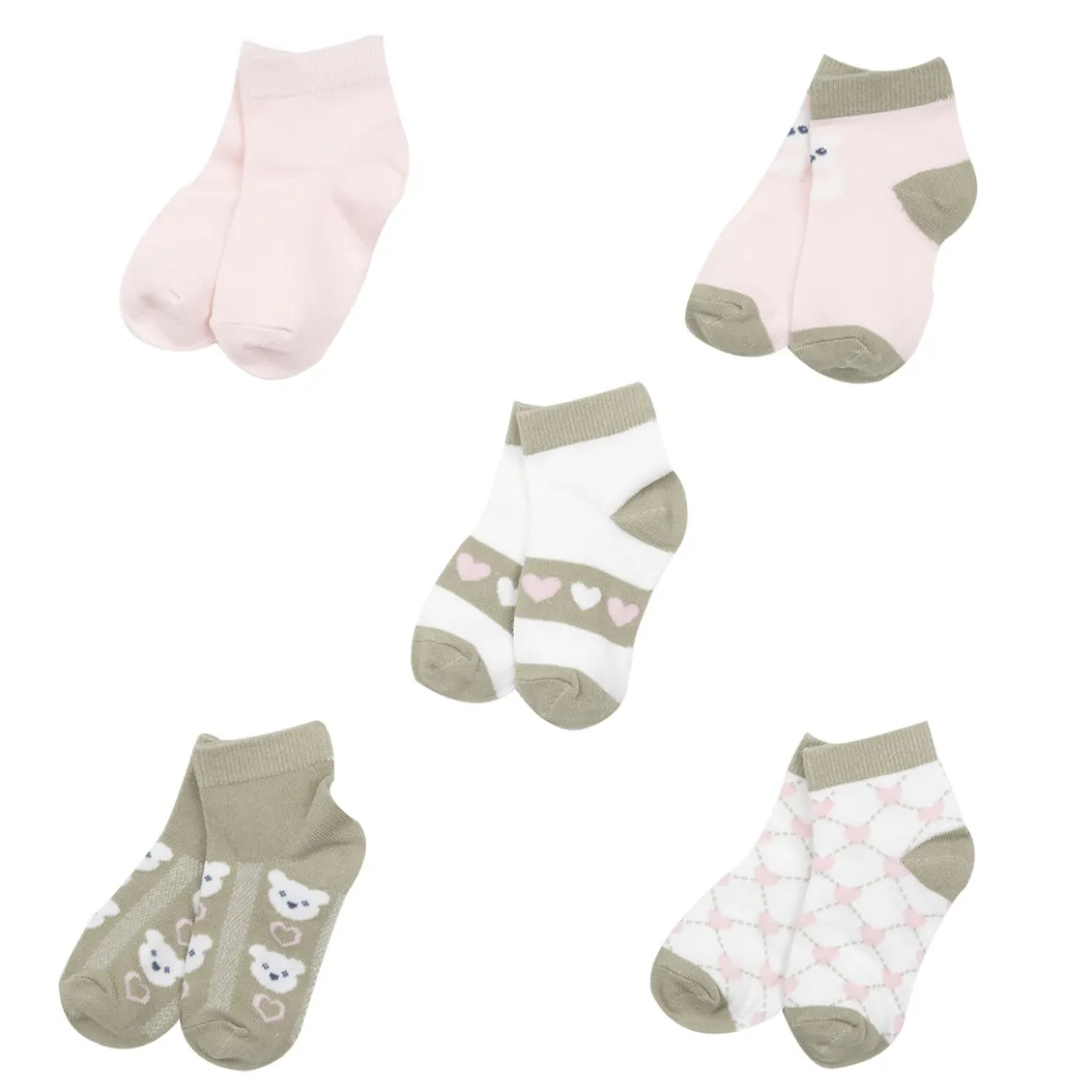 Set 5 paia di calze corte bimba