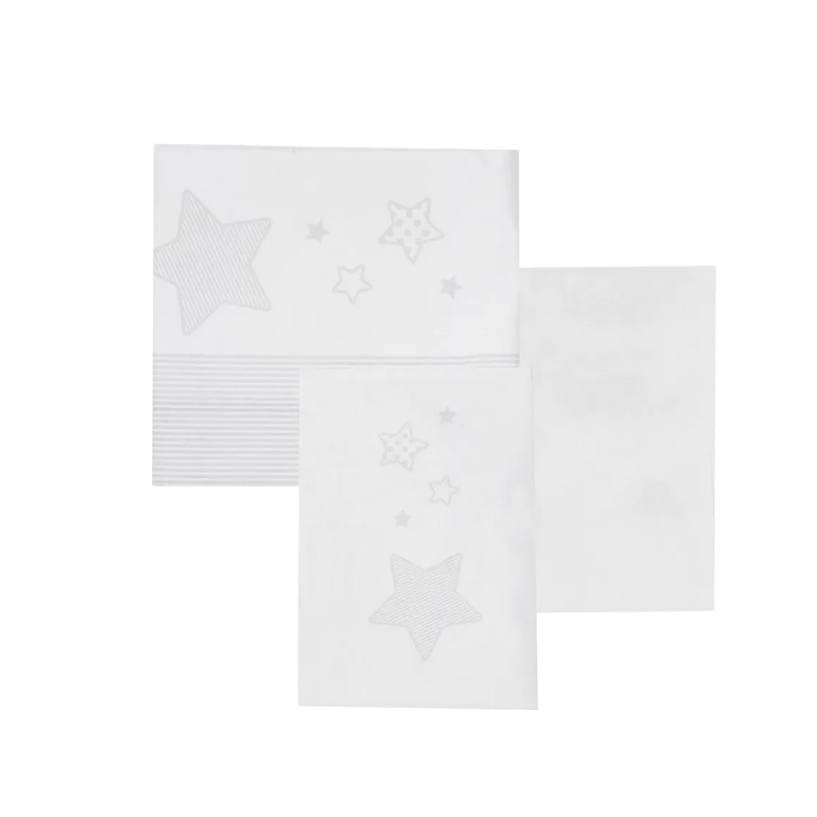 Set 3 pezzi culla/carrozzina stellina grigio