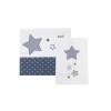Set 2 pezzi culla/carrozzina stelle blu