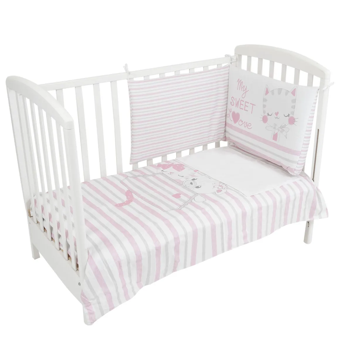 Set 3 pezzi lettino gatto rosa