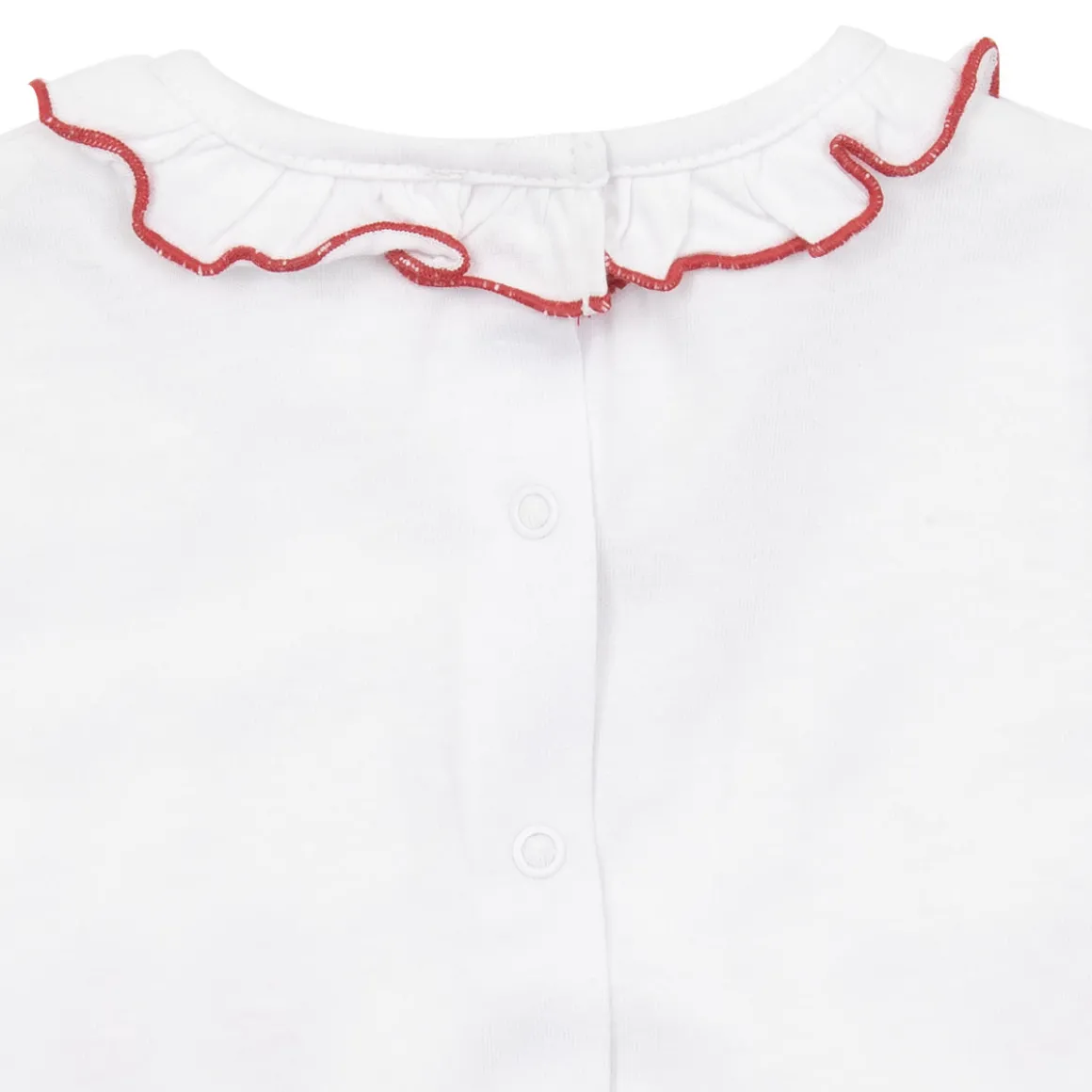 Set 2 pezzi t-shirt e pantaloncino bimba floreale bianco/rosso