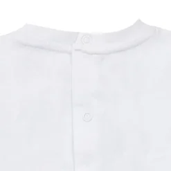 Set 2 pezzi t-shirt mezza manica e salopette bianco/blu