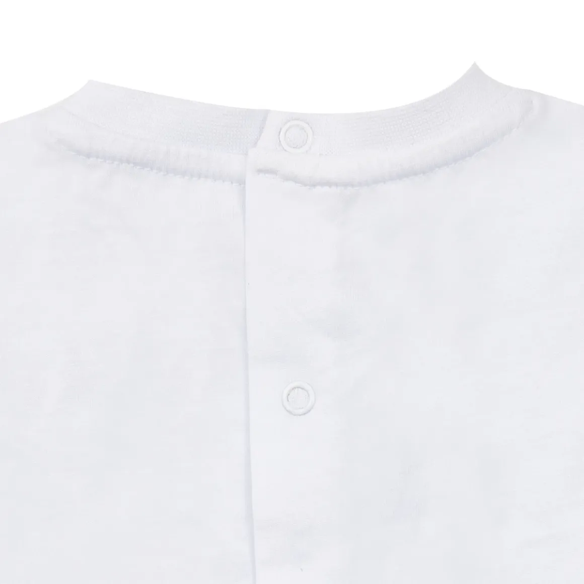 Set 2 pezzi t-shirt mezza manica e salopette bianco/blu