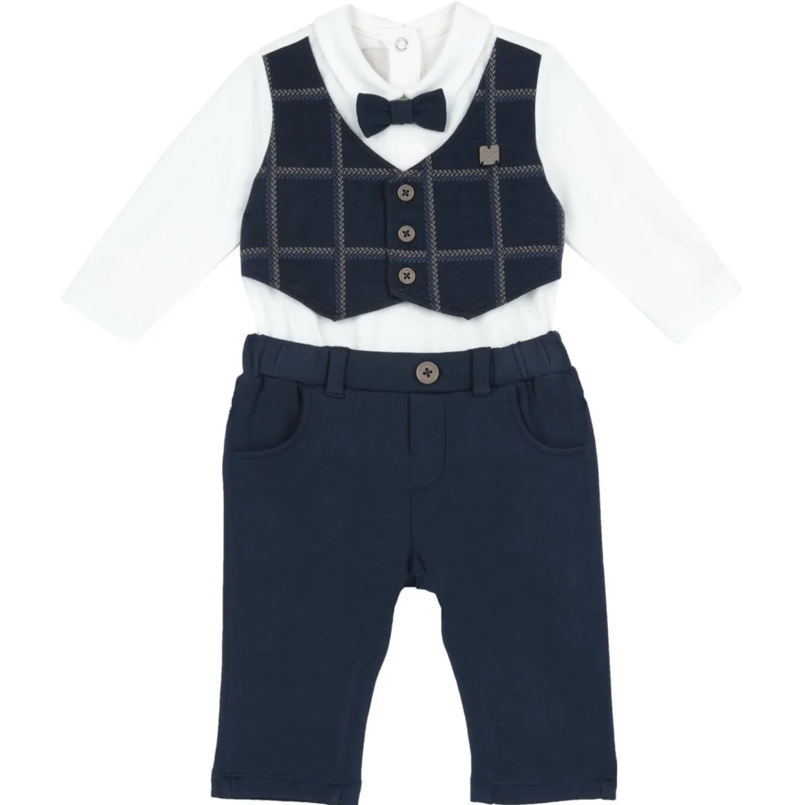 Set 2 pz body pantaloni lunghi papillon – chicco