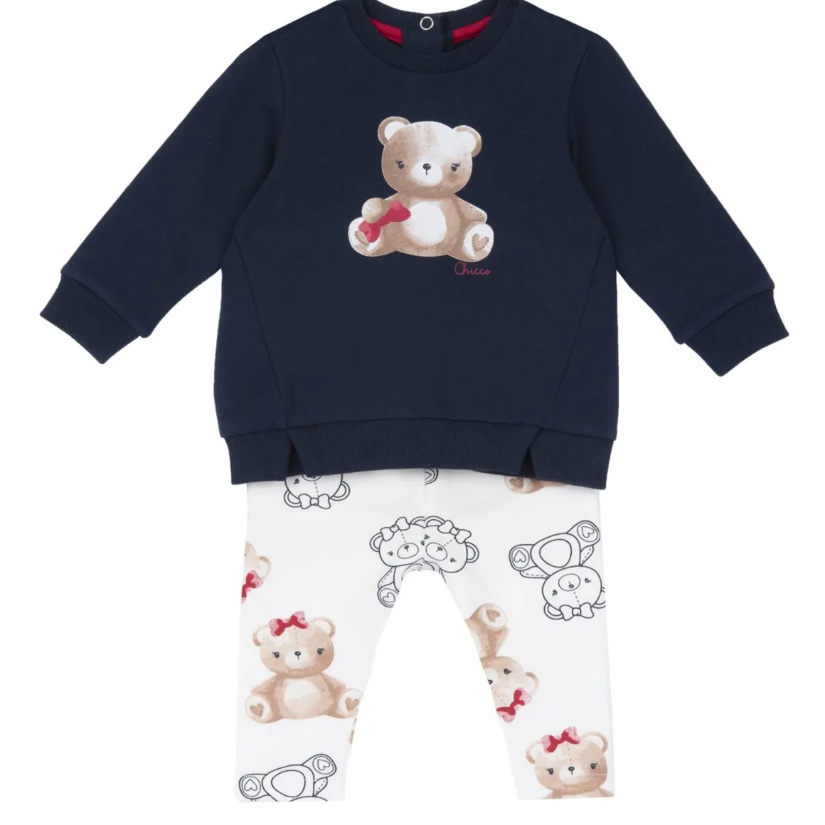 Set 2 pz felpa blu con orso+leggings orsi – chicco
