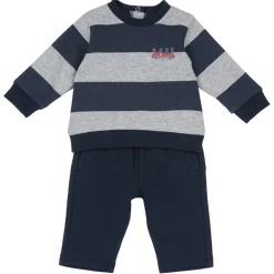 Set 2 pz felpa rigata+pantaloni felpa blu – chicco