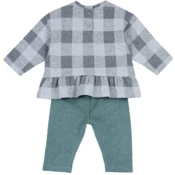 Set 2 pz sweat shirt leggings check con fiore applicato – chicco