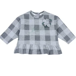 Set 2 pz sweat shirt leggings check con fiore applicato – chicco