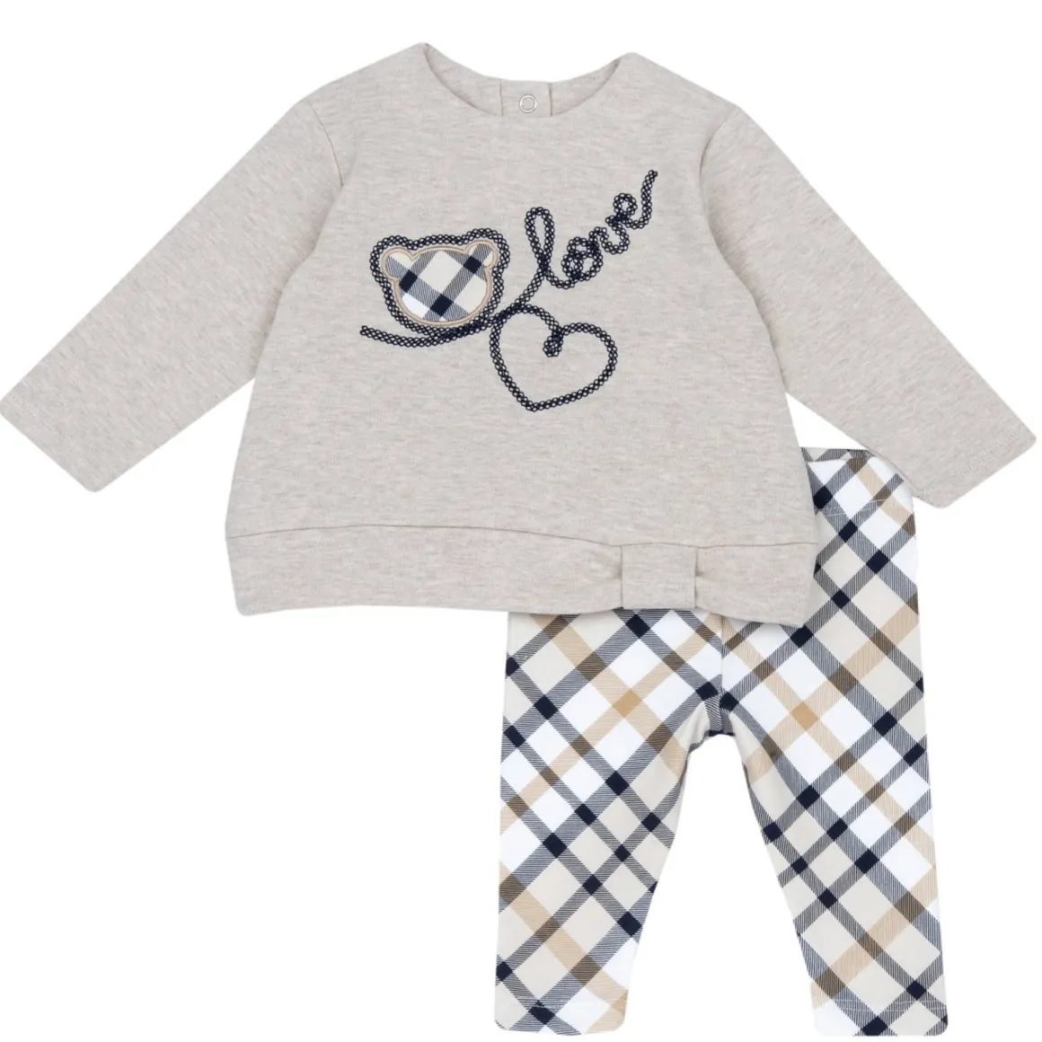 Set 2 pz sweat shirt+leggings orsetto con scritta love – chicco