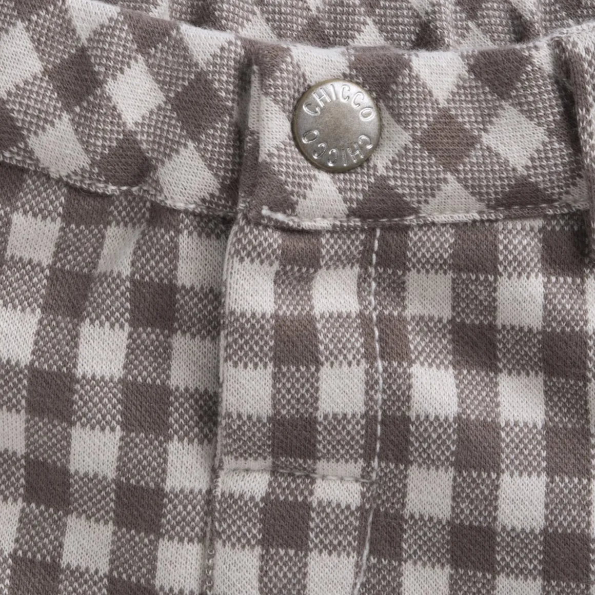 Set 2 pz t-shirt ml applicazione orso+pantaloni vichy – chicco