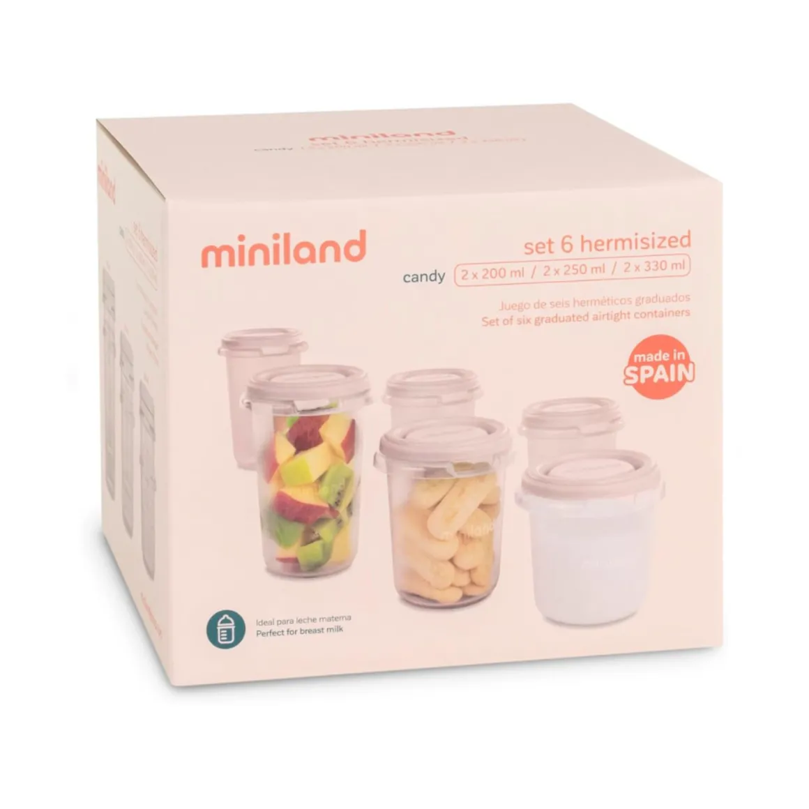 Set di 6 contenitori ermetici candy – miniland