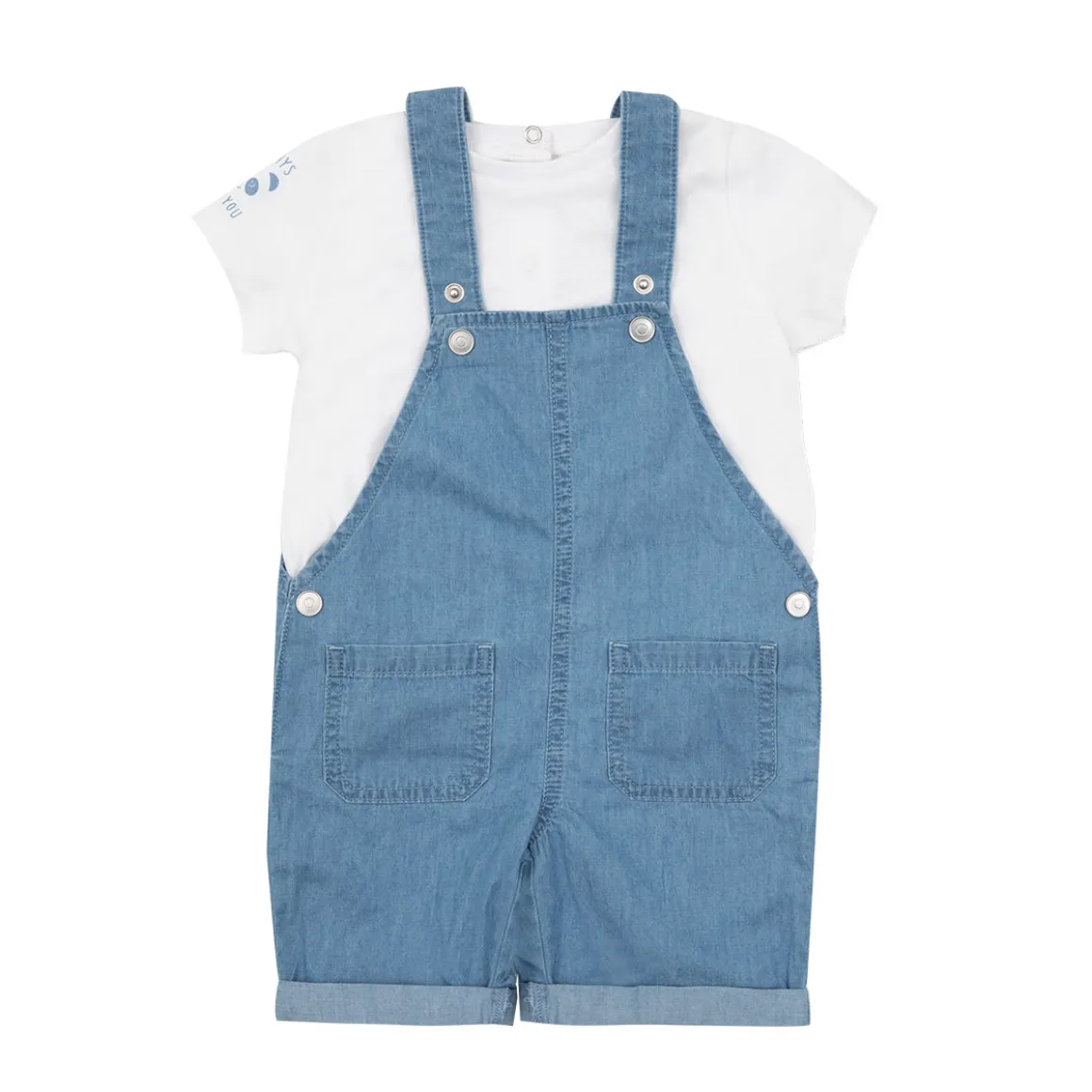 Set due pezzi t-shirt più salopette denim bimbo