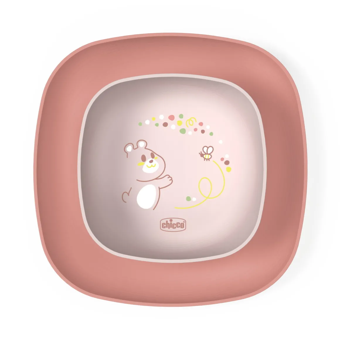 Set piatto piano e ciotola 12m+ rosa – chicco