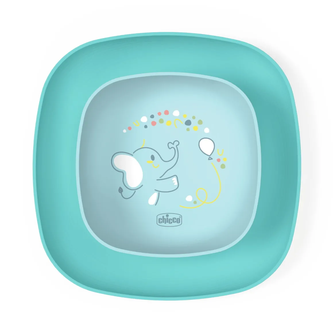 Set piatto piano e ciotola 12m+ azzurro – chicco