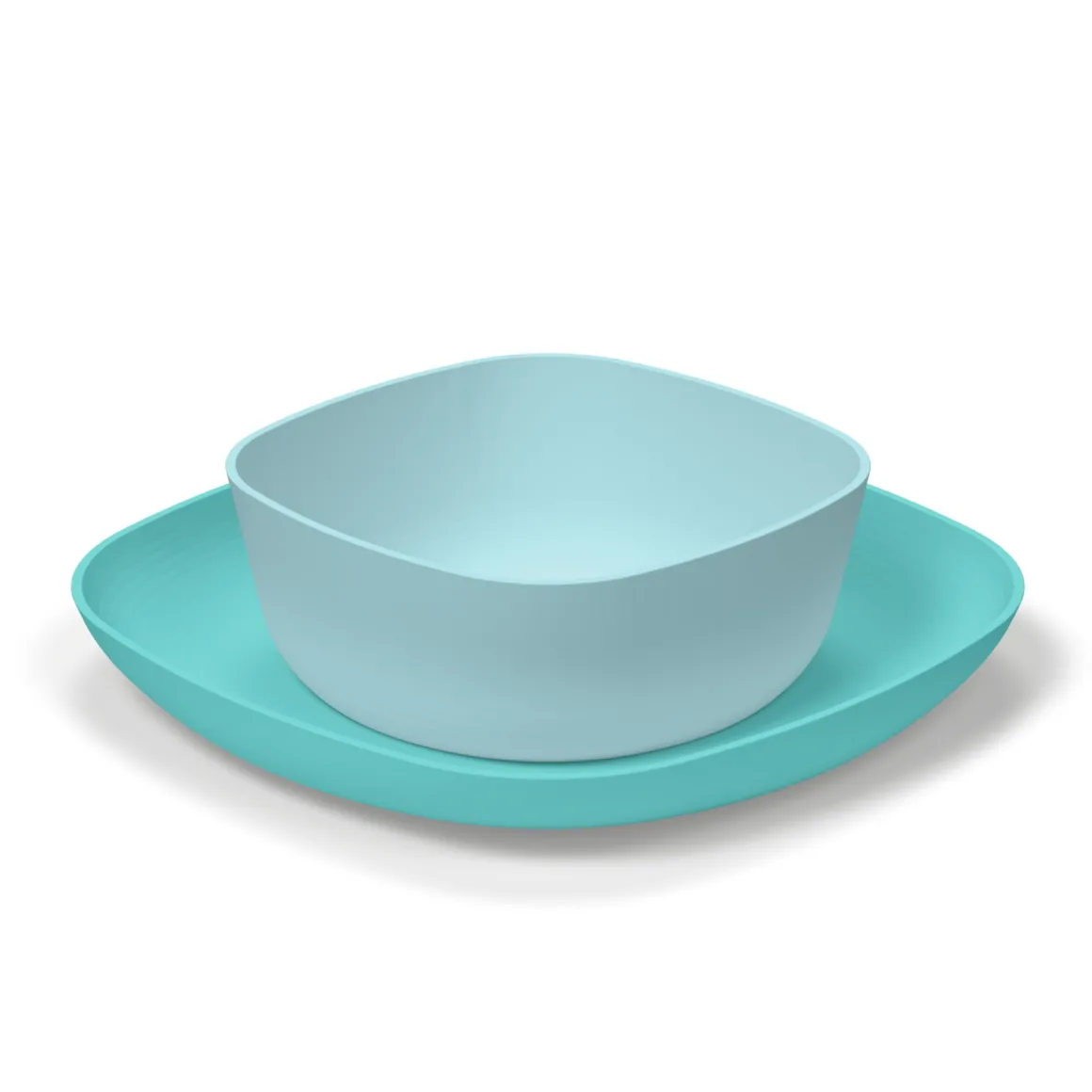 Set piatto piano e ciotola 12m+ azzurro – chicco