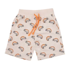 Short bimbo jersey beige/arancio stampato