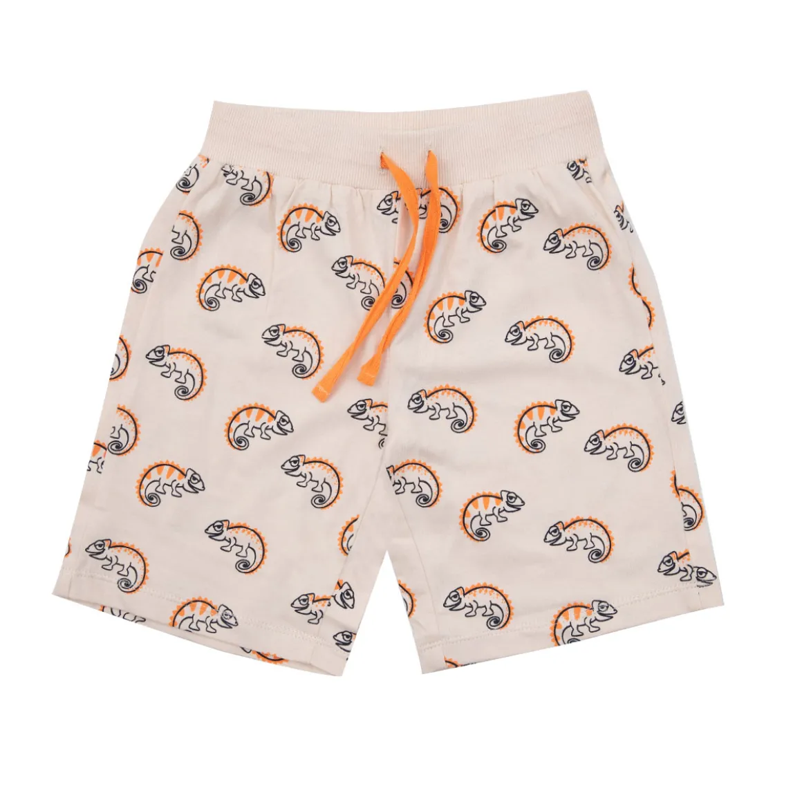 Short bimbo jersey beige/arancio stampato