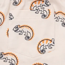 Short bimbo jersey beige/arancio stampato
