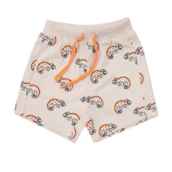 Short bimbo jersey beige/arancio stampato
