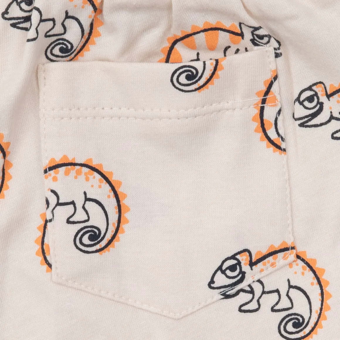 Short bimbo jersey beige/arancio stampato