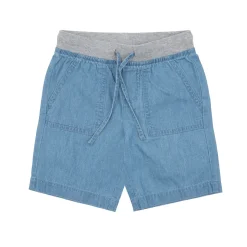 Short denim bimba con tasche