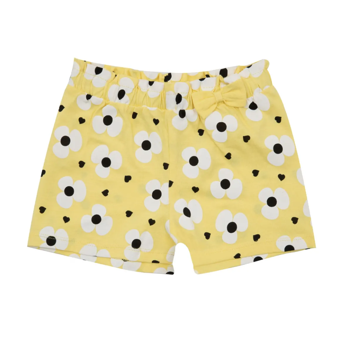 Short jersey bimba giallo con fiocco