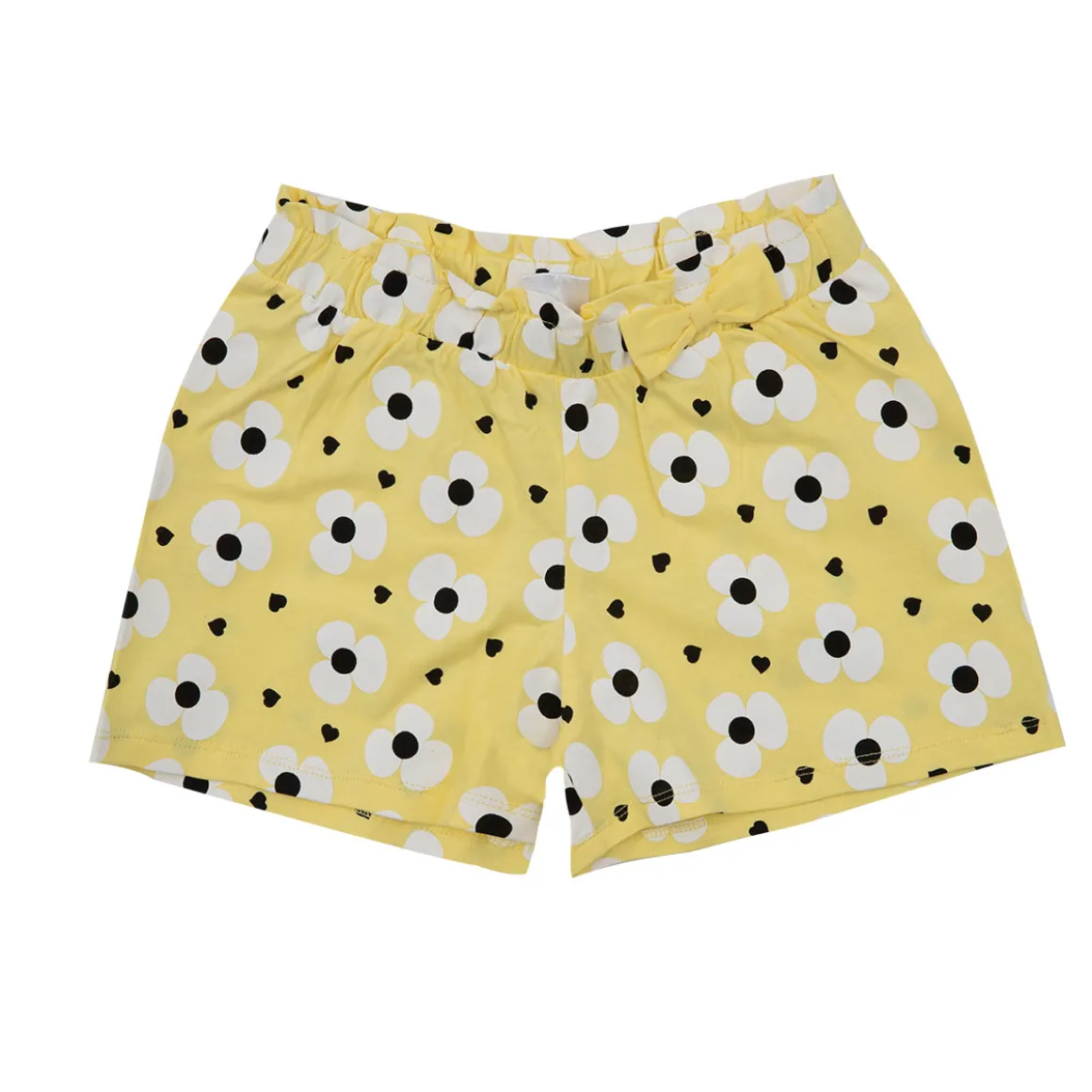 Short jersey bimba giallo con fiocco